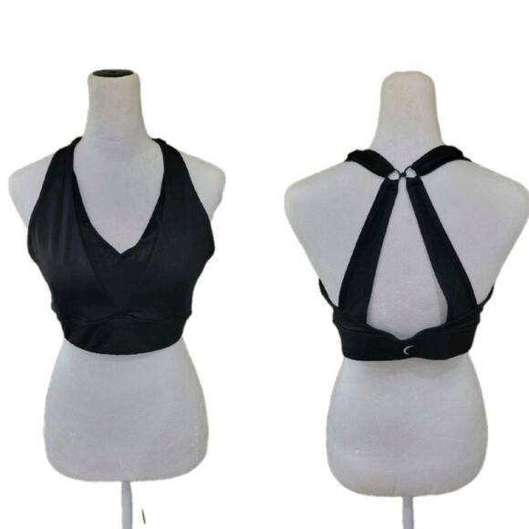 ZYIA Active Adjustable Sports Bra Women's Medium‎ Black Mesh V Neck Convertible - Picture 1 of 12